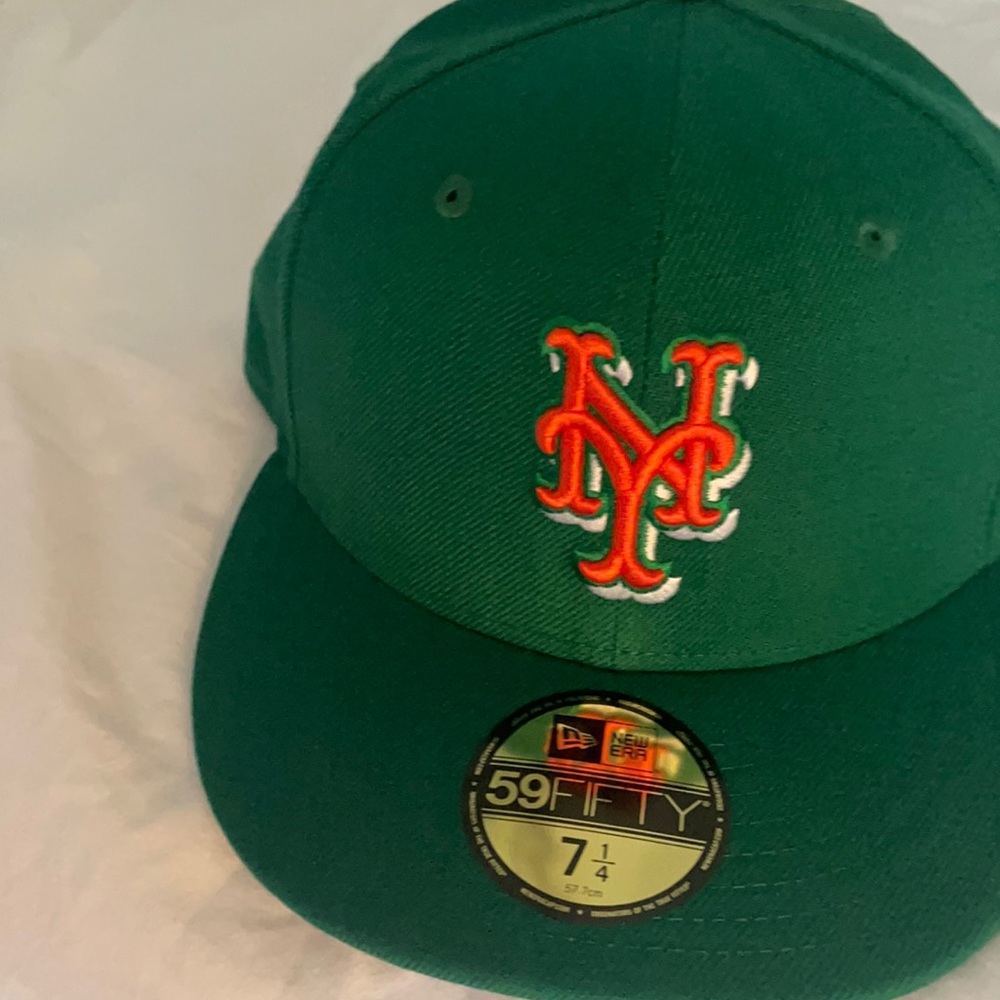 New York Mets 7 1/4 fitted hat Kelly green orange